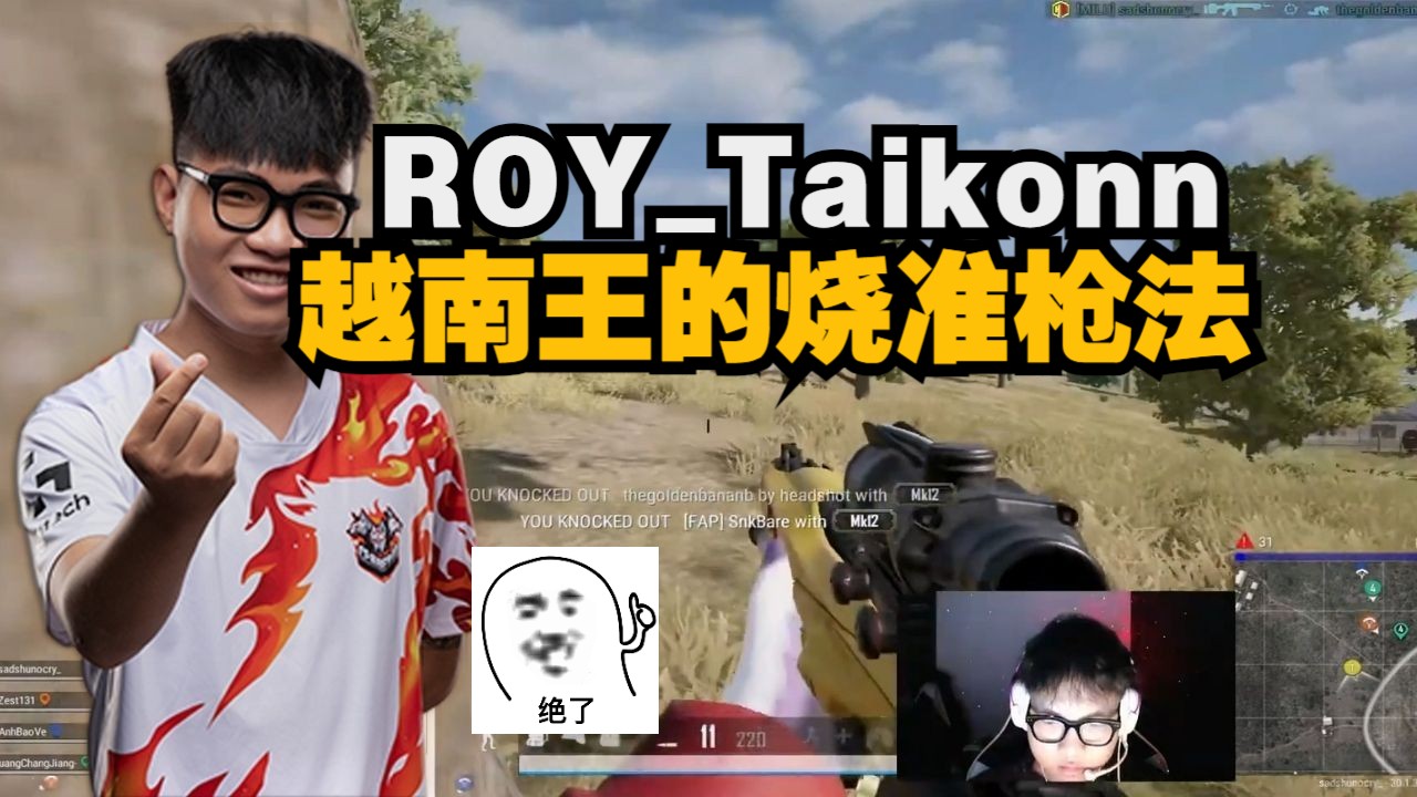 ROYTaikonn越南王乱杀吃鸡,好狠的控枪能力,队友也是真的硬 轻松吃鸡~网络游戏热门视频