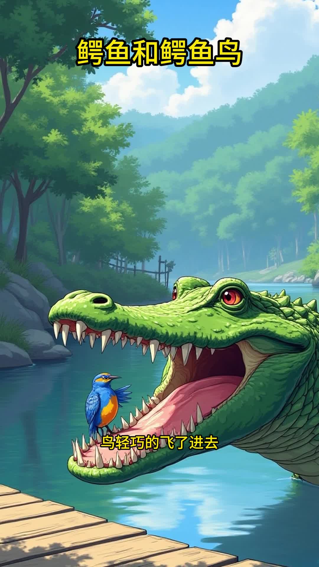 儿童故事:鳄鱼和鳄鱼鸟