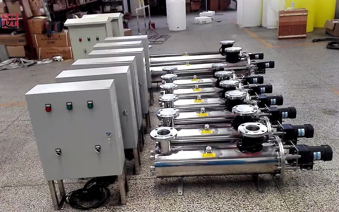 紫外线杀菌器电动自清洗紫外线消毒器车间成品展示