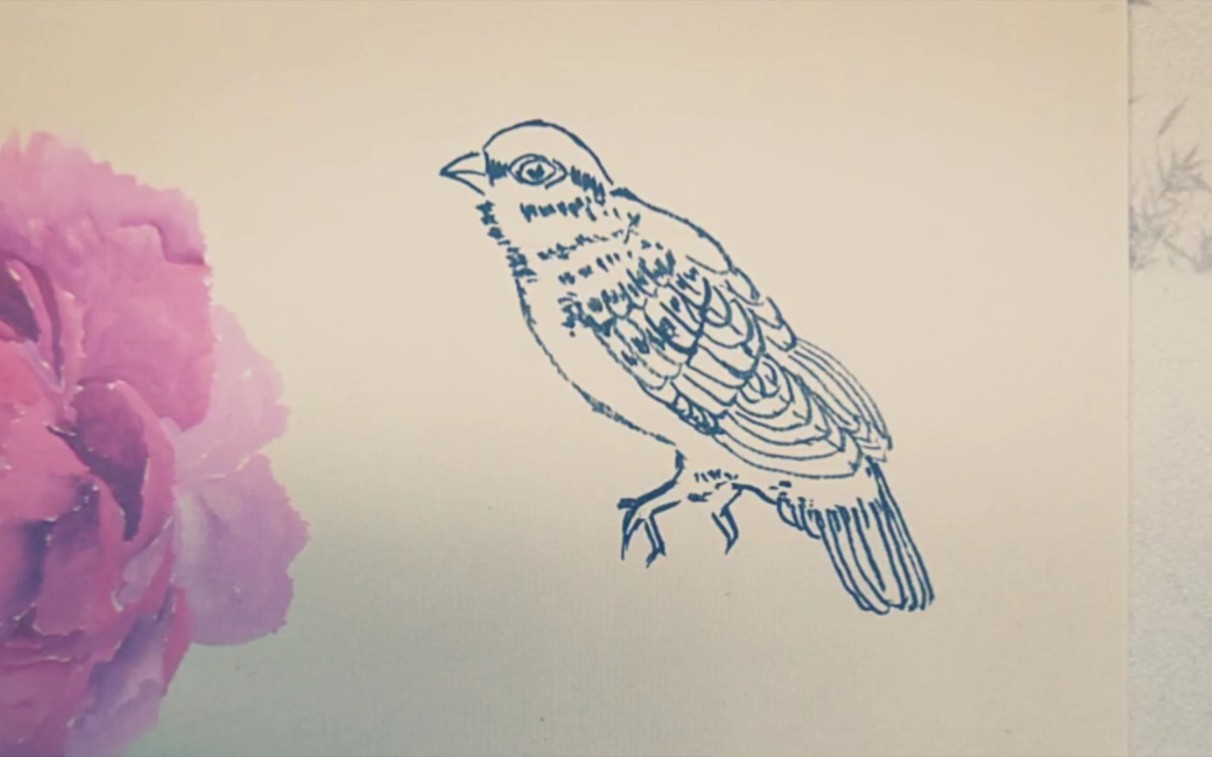 国画练习日常画麻雀