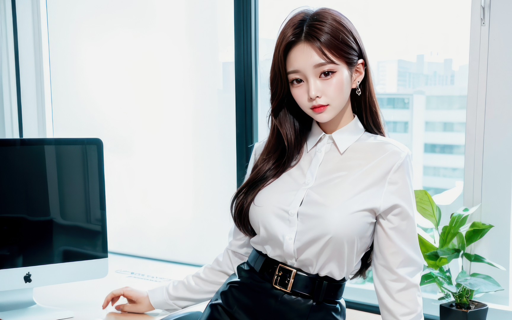 【ai绘画】吊带袜风格—办公室女郎