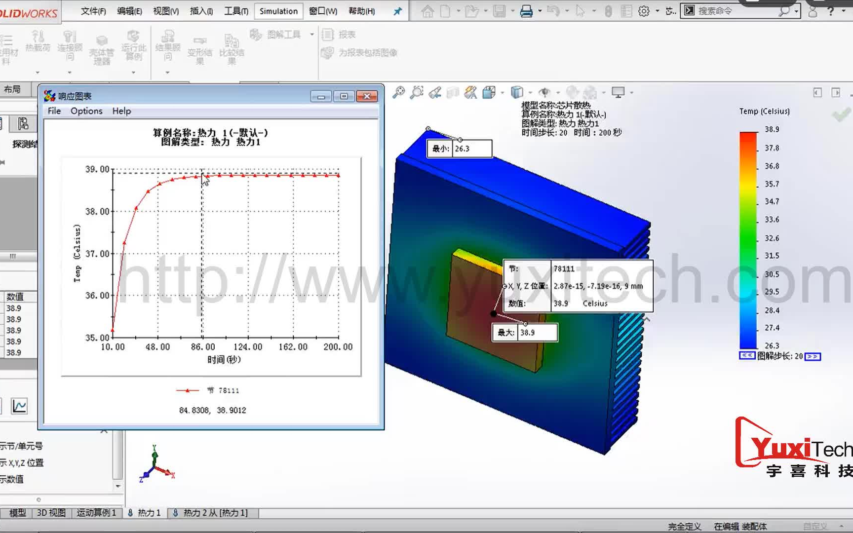 SOLIDWORKS Simulation恒温器(瞬态)哔哩哔哩bilibili