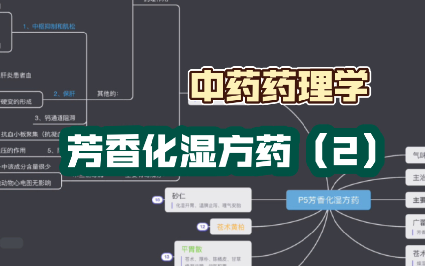 [图]【中药药理学】（自用）芳香化湿方药（2）——杀三虫的厚朴和其他