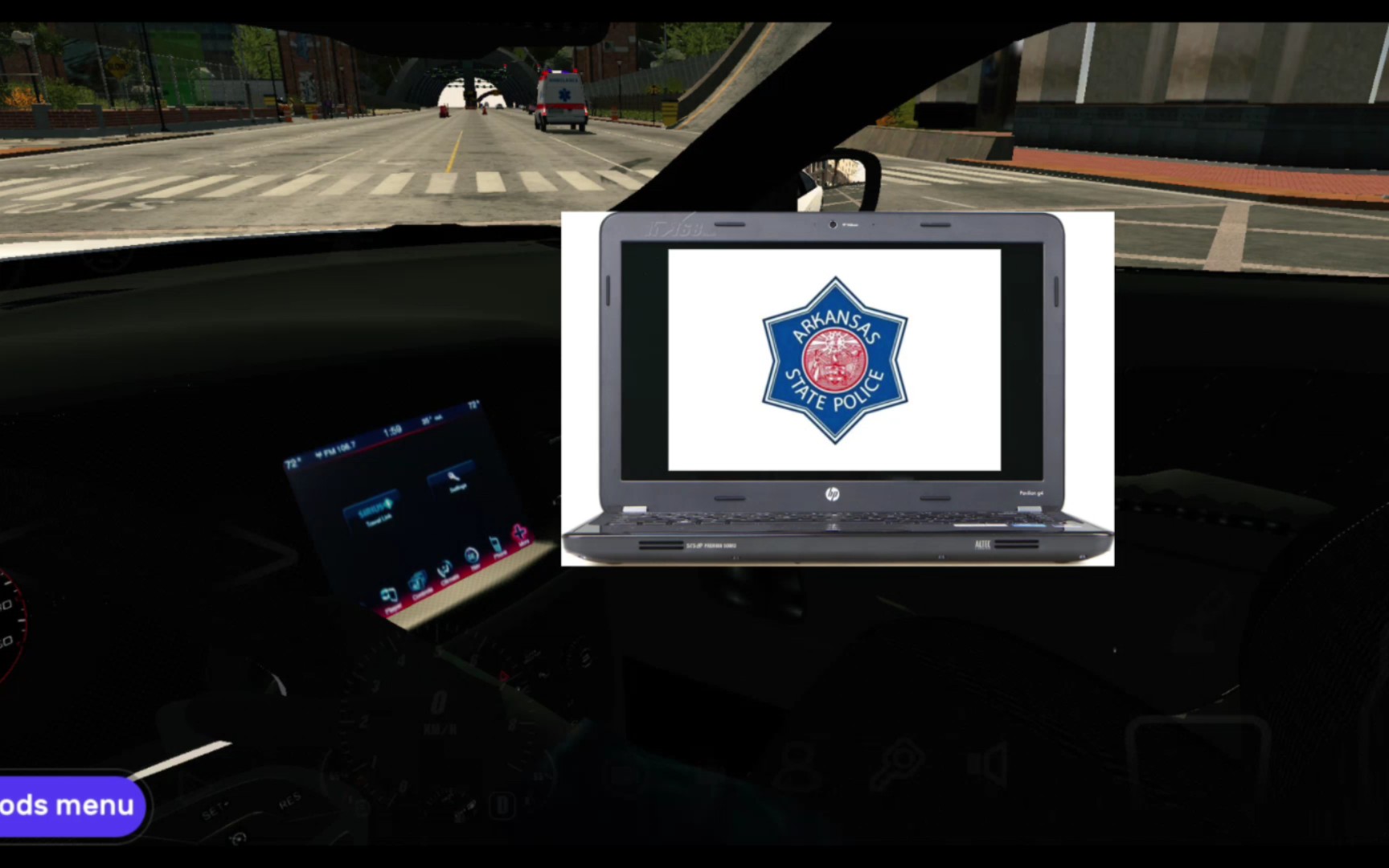 【cpk】美國阿肯色州警的道奇changer2018款警車的警用電腦,asp警報器