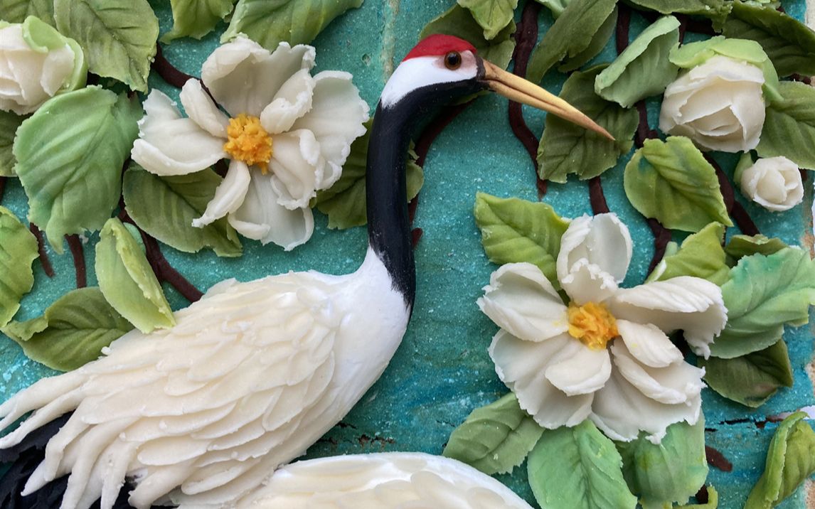 用土豆泥做仙鹤作品教程