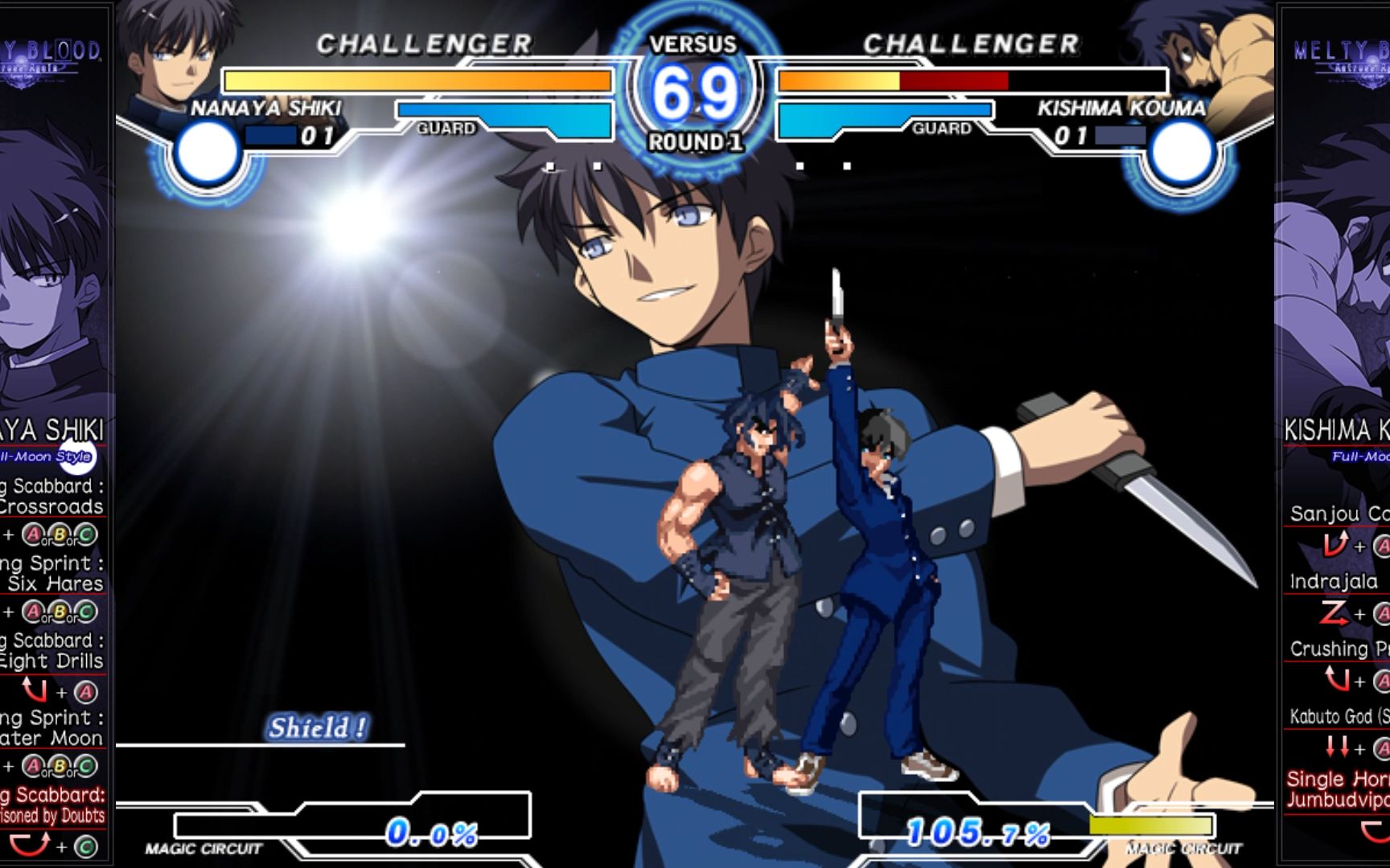 melty blood 七夜志贵全技能演示