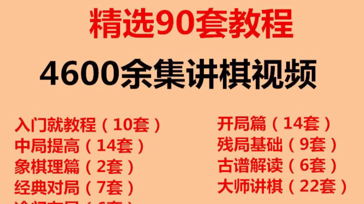 [图]中国象棋视频教程大全从零基础入门到精通象棋自学教学视频课程