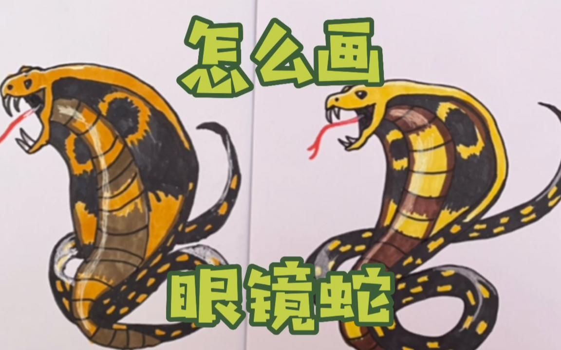 眼镜王蛇怎么画霸气图片