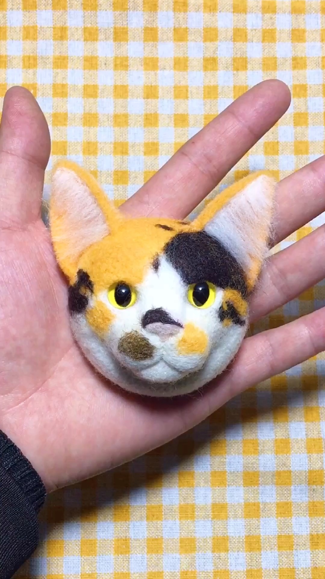 手工制作#羊毛毡#三色猫