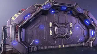 Maya建模：游戏级场景铁甲门硬表面制作Maya布线卡线，零基础3D建模场景制作