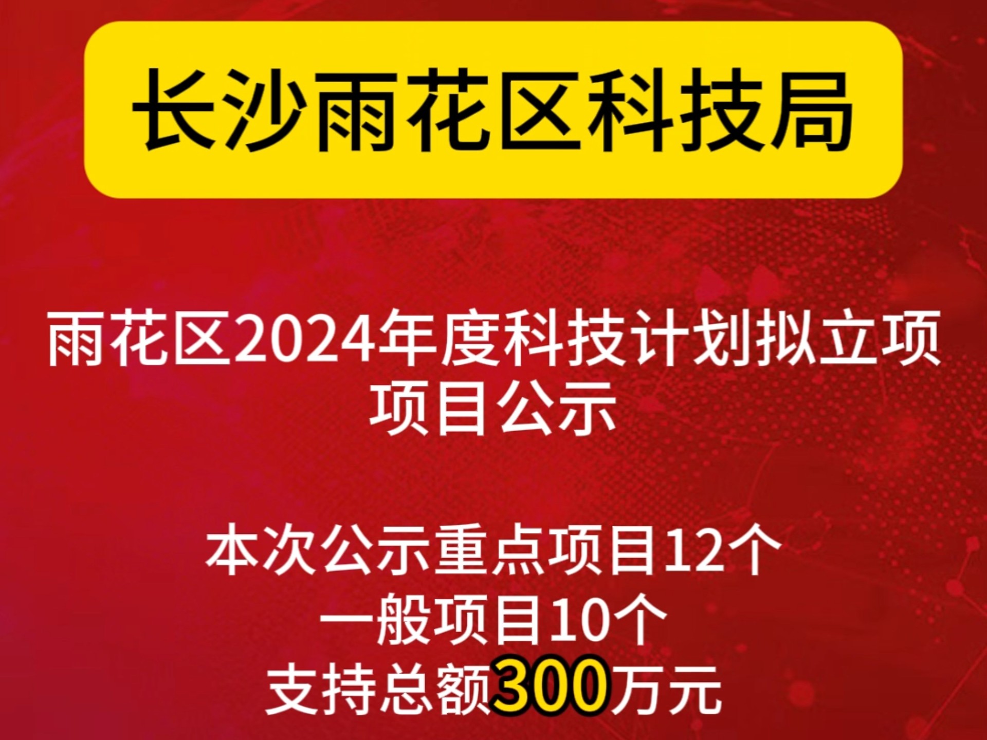 长沙市雨花区2024年度科技计划立项项目公示,补助资金300万!欢迎垂询联系预约下一批次项目申报#项目申报 #科技计划 #雨花区 #科技局 #高新技术企业...