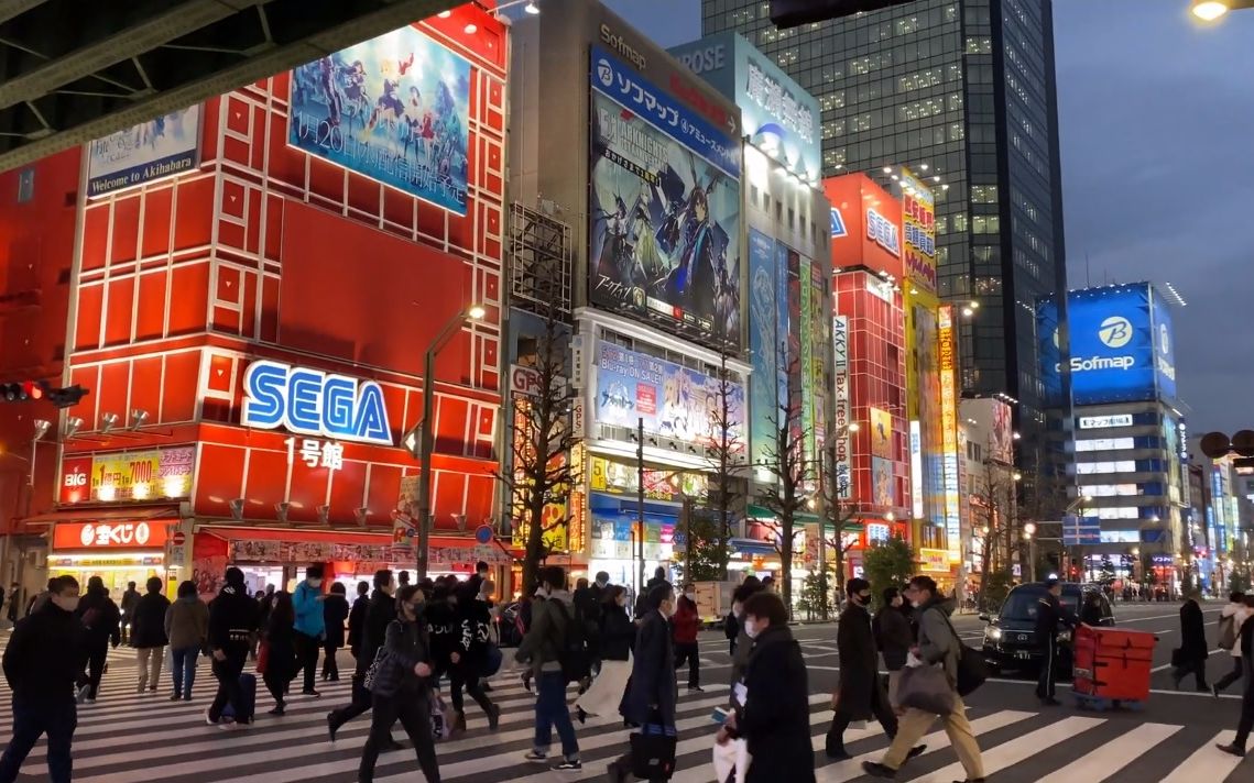 【超清日本】漫步夜晚的东京 秋叶原駅-上野駅 (1080p高清版) 2021.