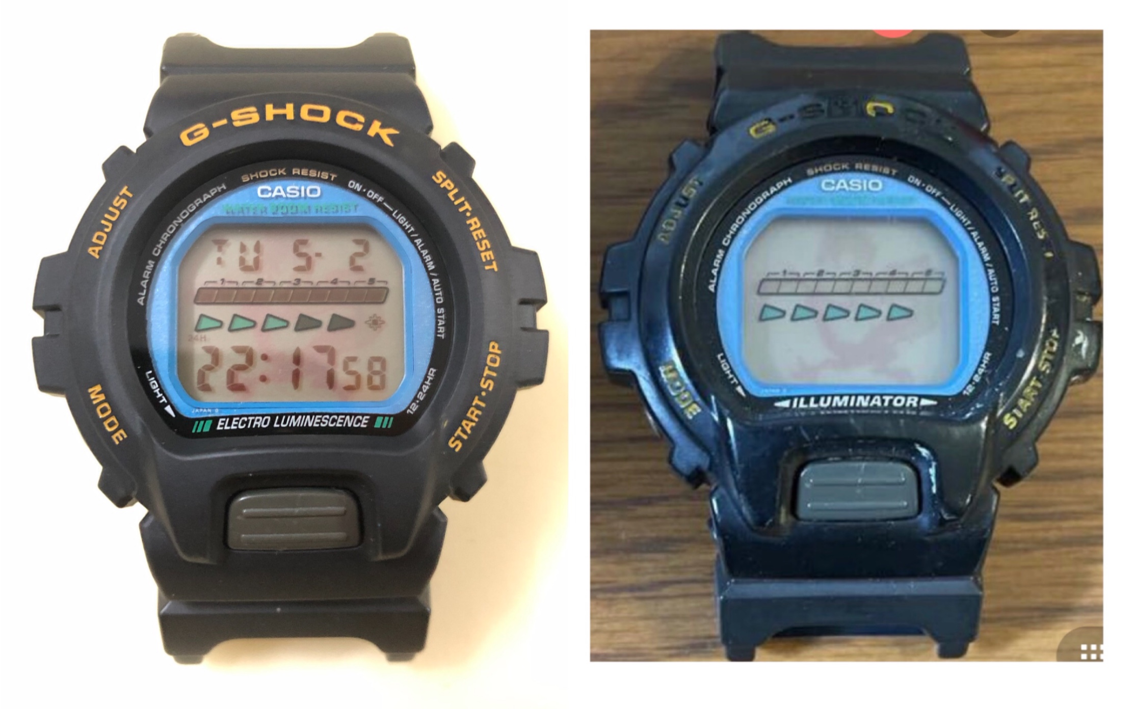 卡西欧dw6600,稀有红龙主题背光,稀有蓝色框,修复完成!