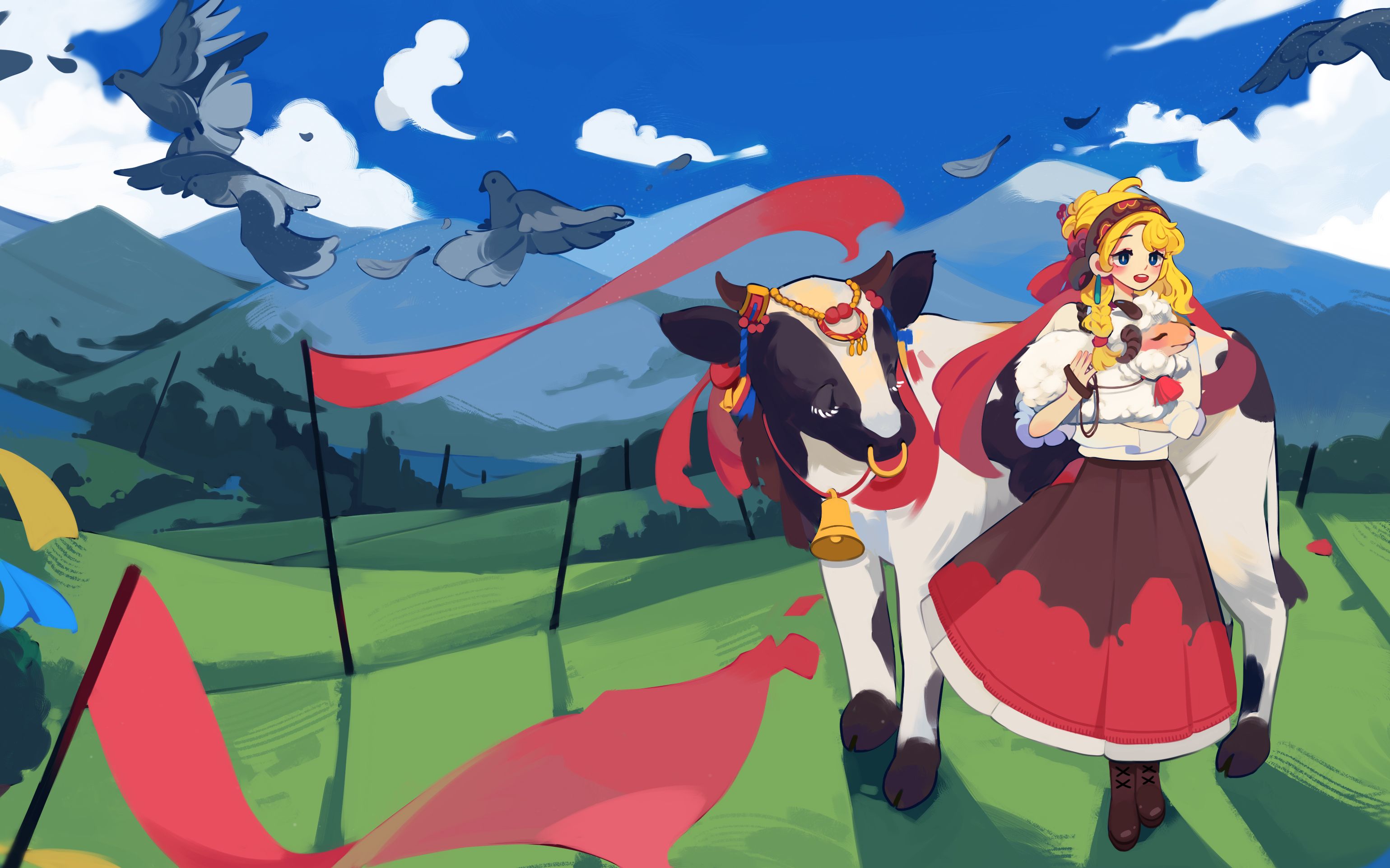 【异域风情女孩】绘画过程 试一试大场景