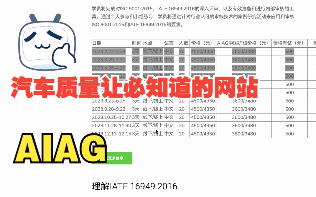 汽车质量让常用的网站之一AIAG哔哩哔哩bilibili