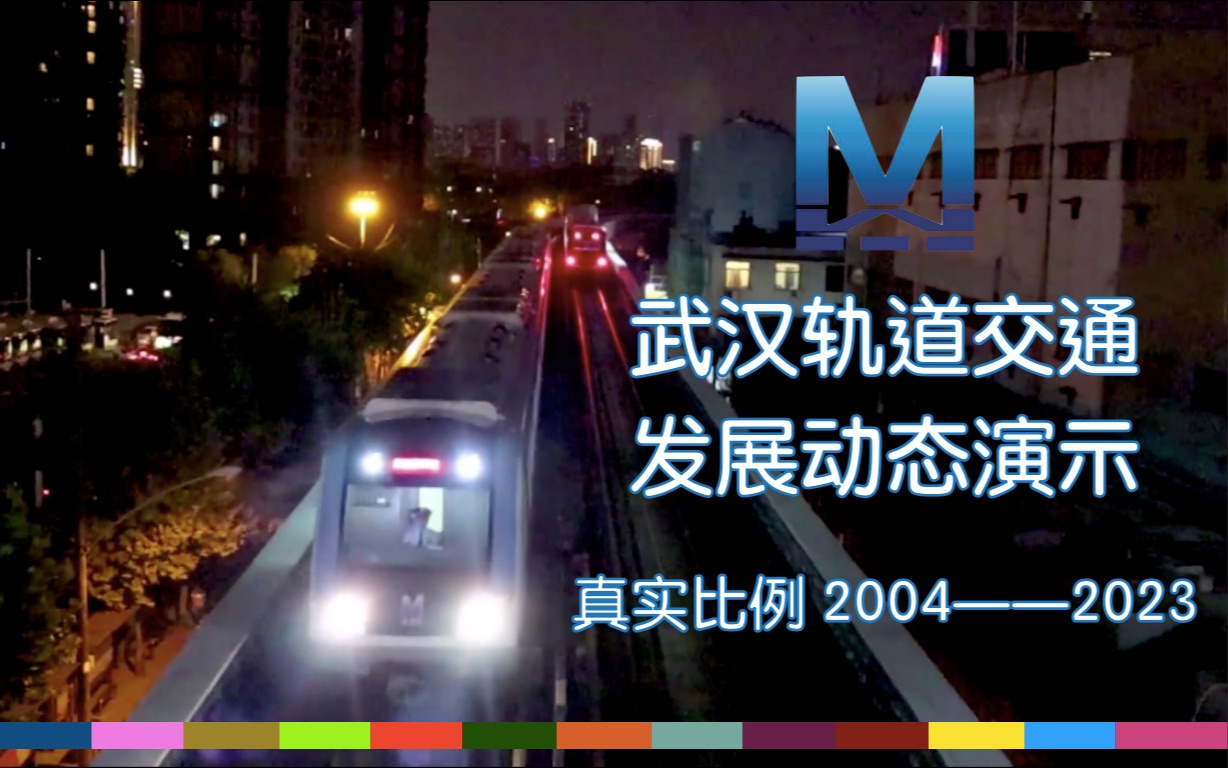 【武汉地铁】(真实比例)武汉地铁线网发展动态演示2004——2023+(2027)哔哩哔哩bilibili