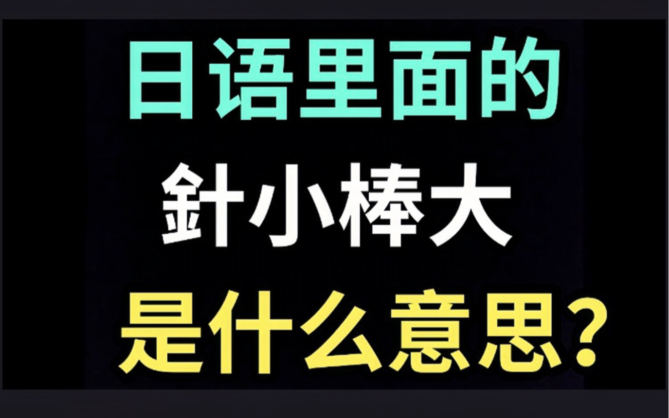 日语里的“针小棒大”是什么意思?【每天一个生草日语】哔哩哔哩bilibili