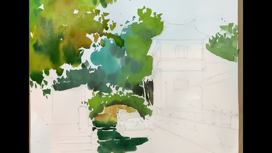 水彩画——《周庄古镇》