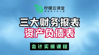 Download Video: 【柠檬云课堂】会计实操-资产负债表