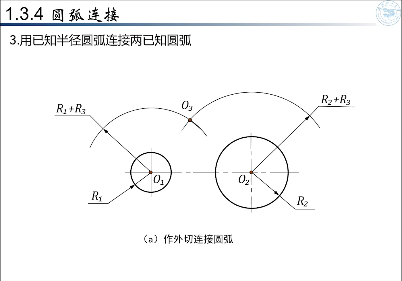 圆弧外切连接画法