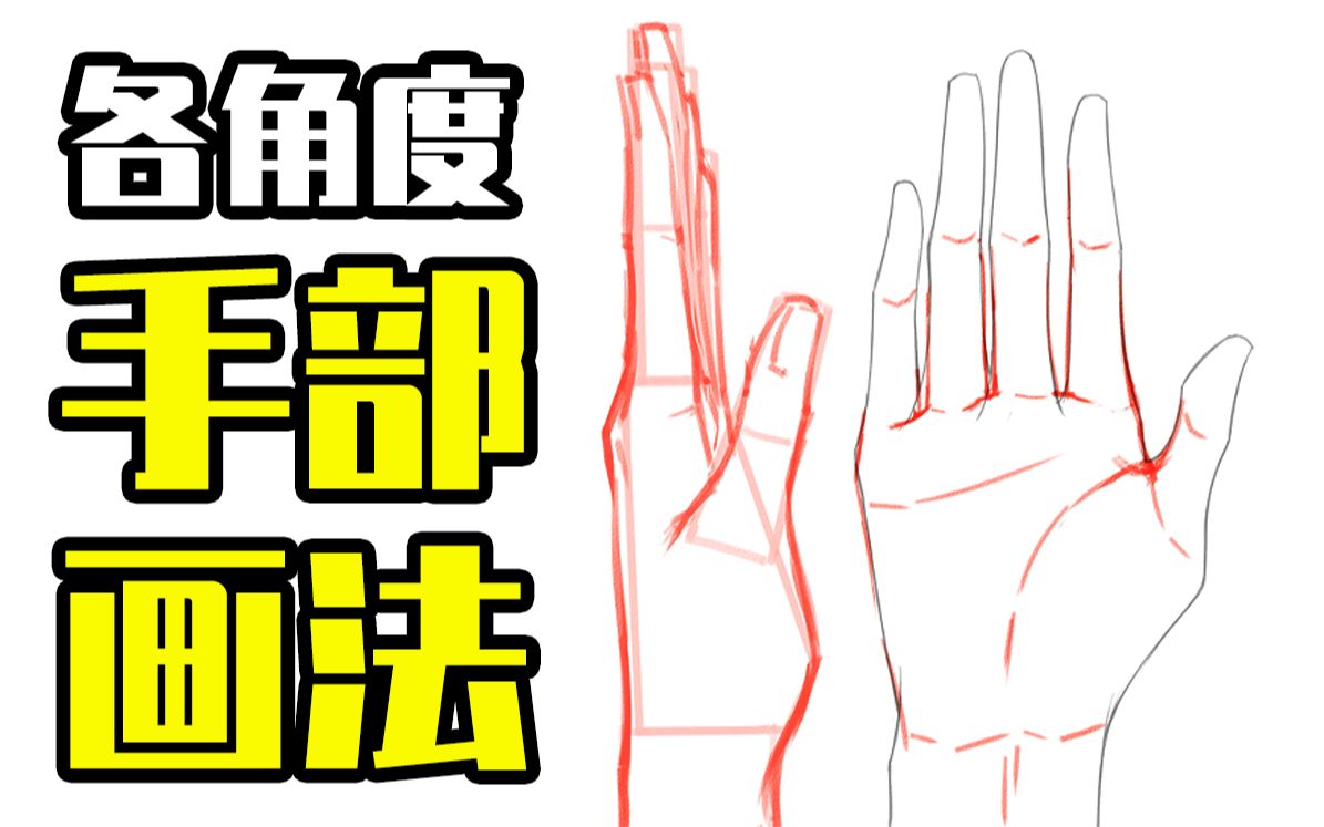 3分钟告别鸡爪画法!新手也能学会的各角度手部画法!绘画学习|板绘教程|零基础|画画技巧入门哔哩哔哩bilibili