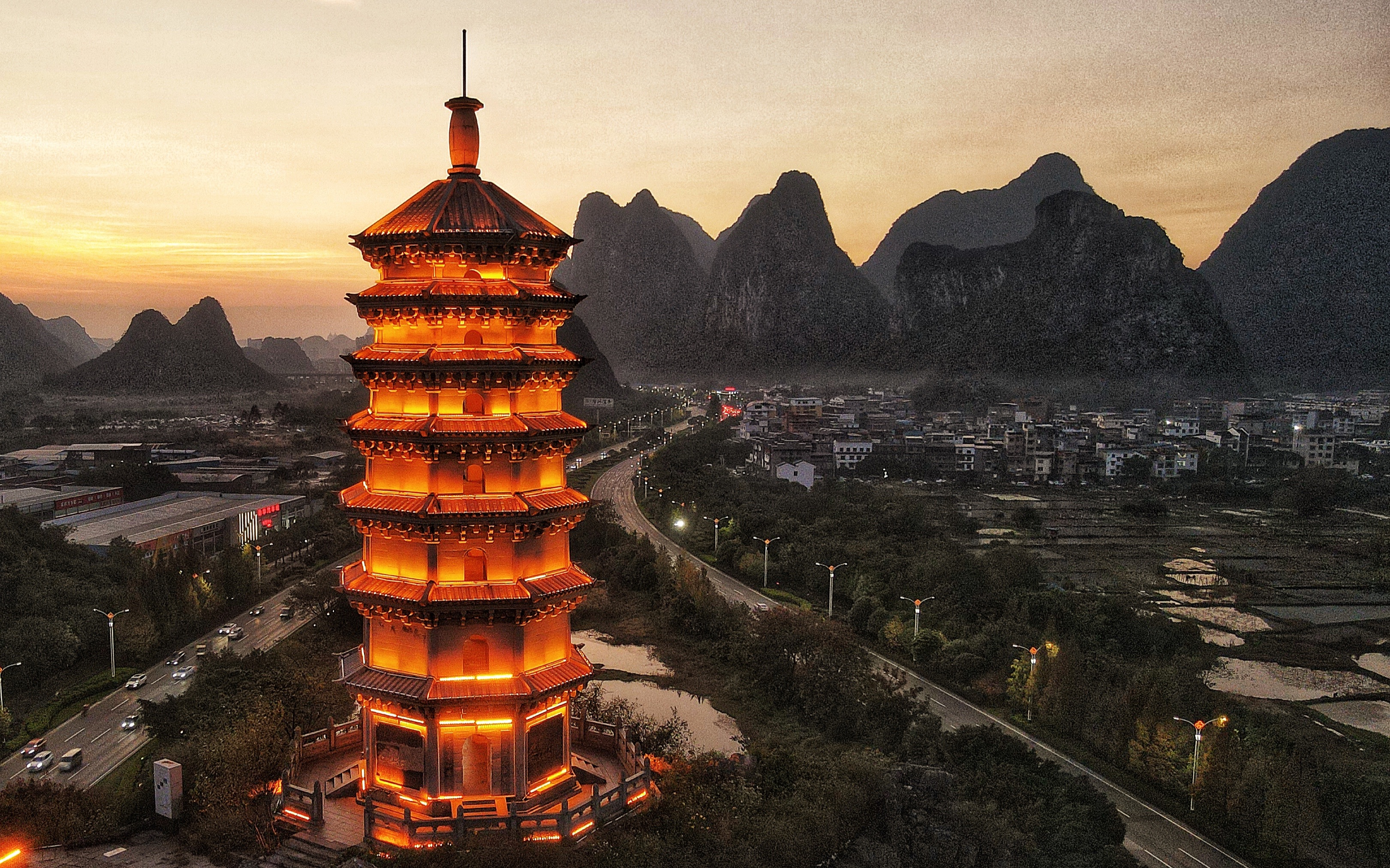 航拍桂林塔-御mavic air 2_哔哩哔哩_bilibili