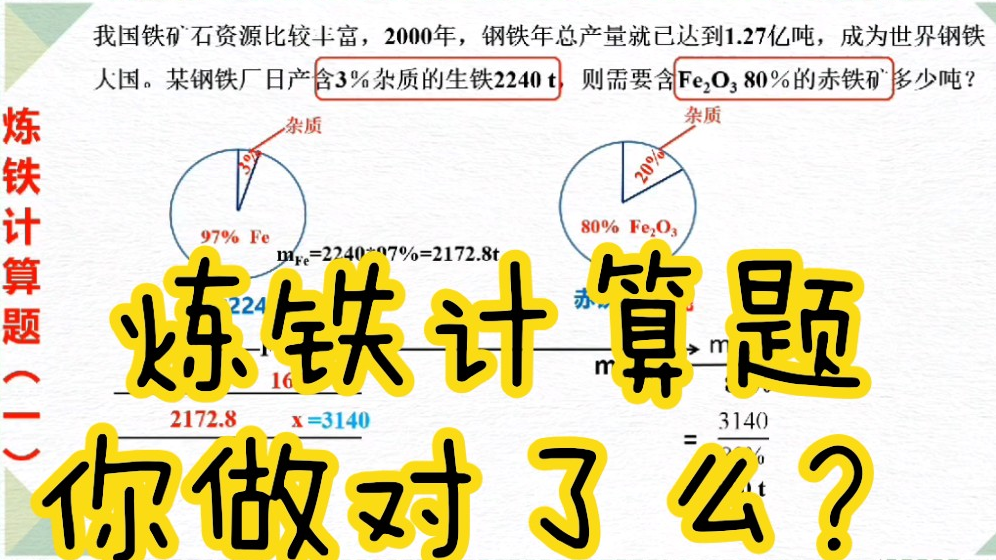 [图]初三化学，炼铁计算题