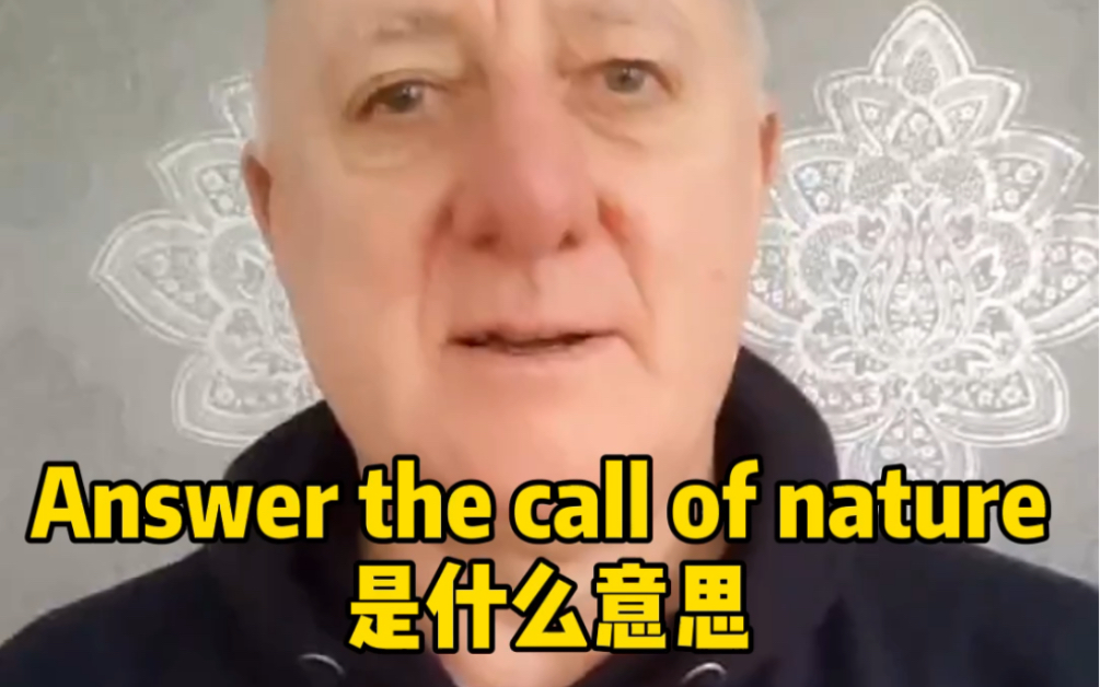 answer the call of nature是什么意思哔哩哔哩bilibili