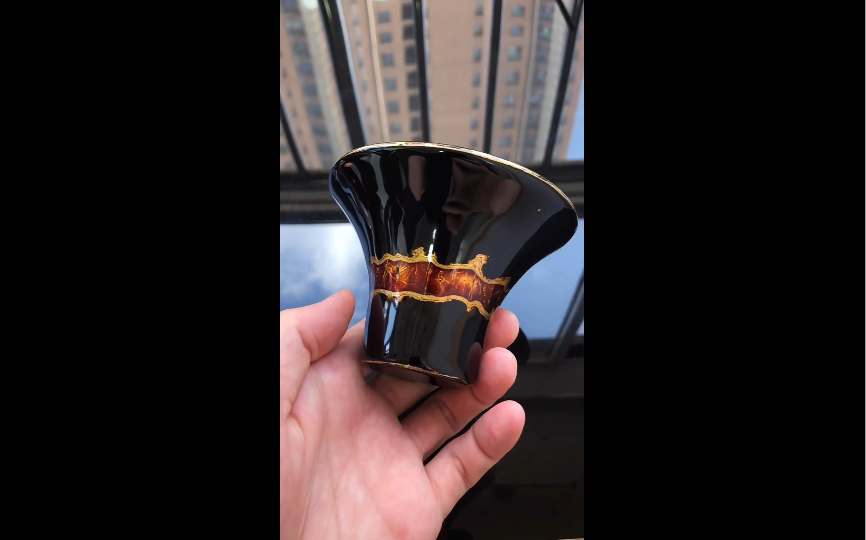 活动  大漆火焰纹马蹄杯