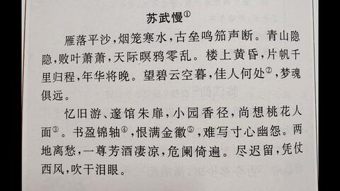 苏武慢 雁落平沙 蔡伸 哔哩哔哩