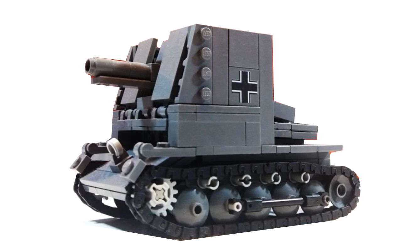 乐高moc教程二战德国野牛突击坦克拼搭指南