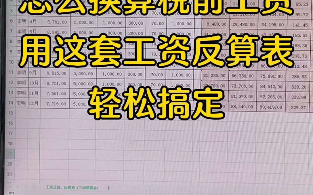 怎么换算税前工资?用这套工资反算表,轻松搞定!哔哩哔哩bilibili