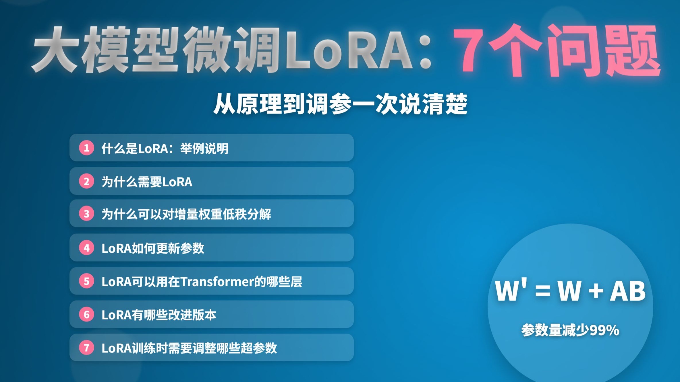 【LoRA微调】从原理到调参,7 个问题彻底理解LoRA,不懂线性代数也没问题_大模型微调_低秩适配