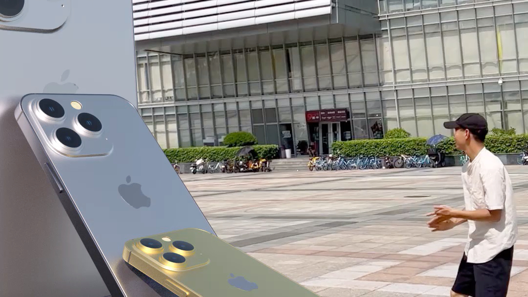 巨型苹果手机多米诺骨牌