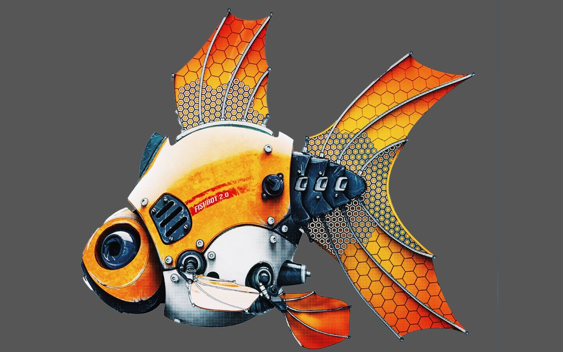 【maya建模】次世代机械"金鱼"制作,0基础布线技巧讲解