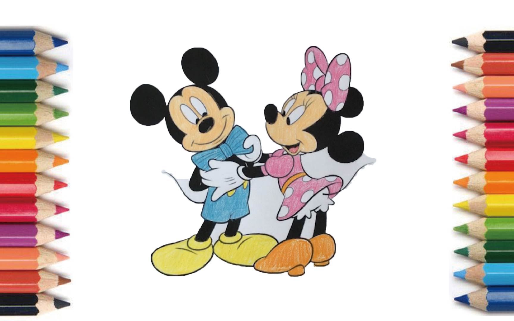 and minnie 【塗り絵】ミッキーとミニー 【塗色】米奇和米妮