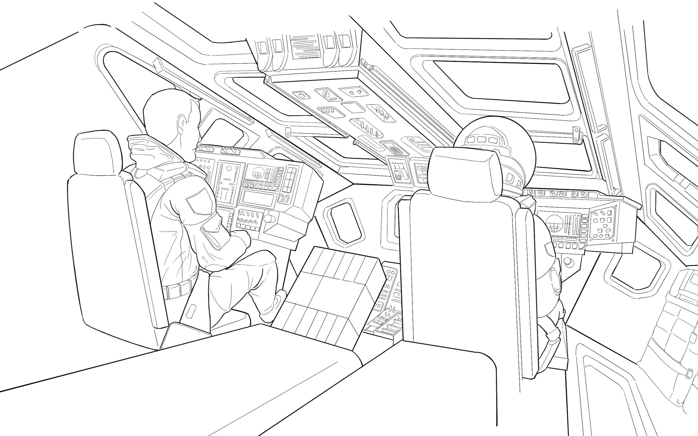 【星际穿越|手绘】用ipad画一张星际穿越的场景