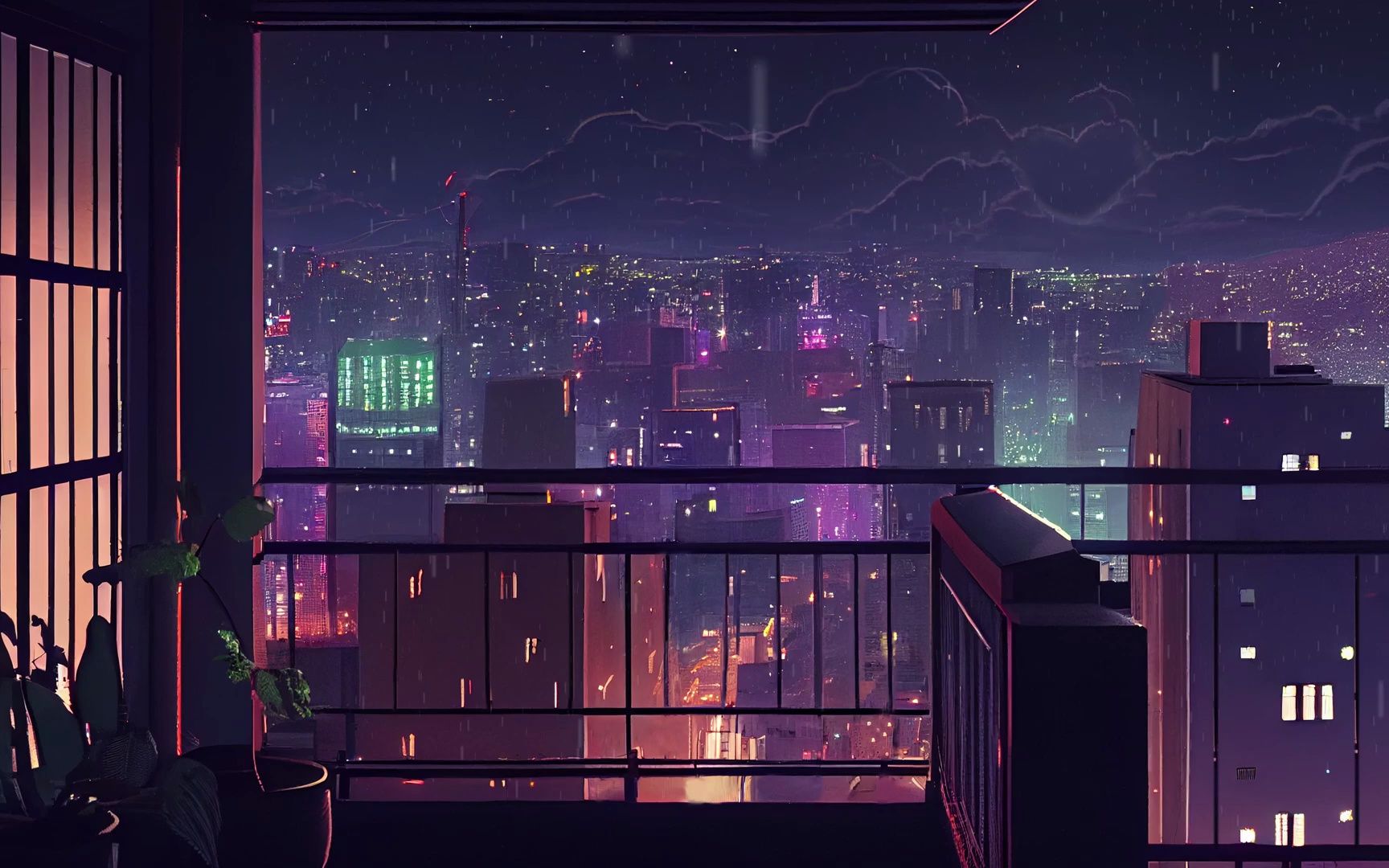 [图]【音乐减压】屋顶宁静的雨夜 🌧 lofi 嘻哈电台