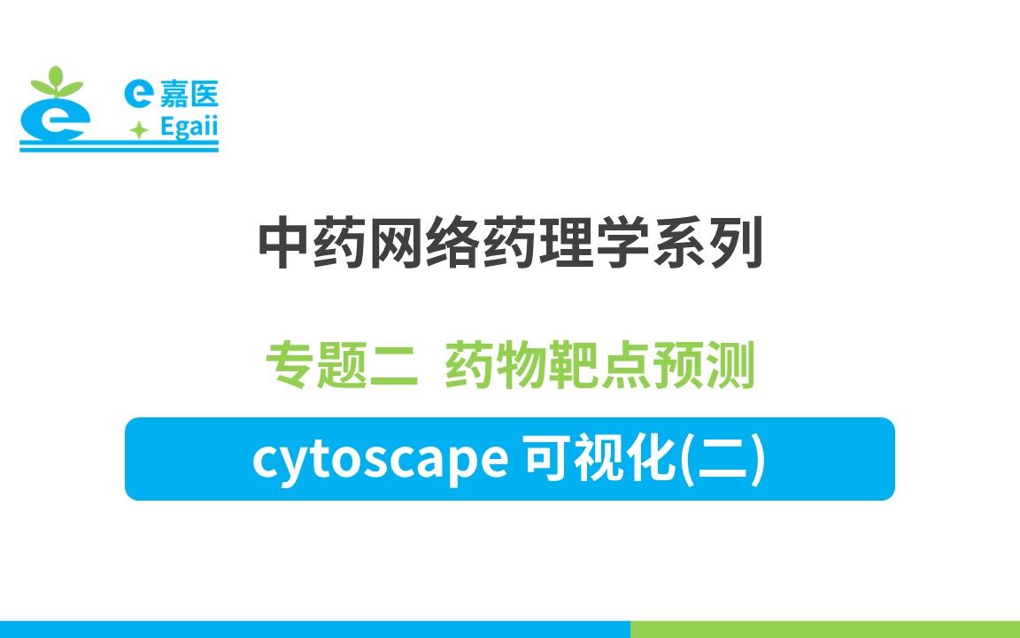 e嘉医 | 中药网络药理学:【09】专题二 药物靶点预测cytoscape 可视化(二)哔哩哔哩bilibili