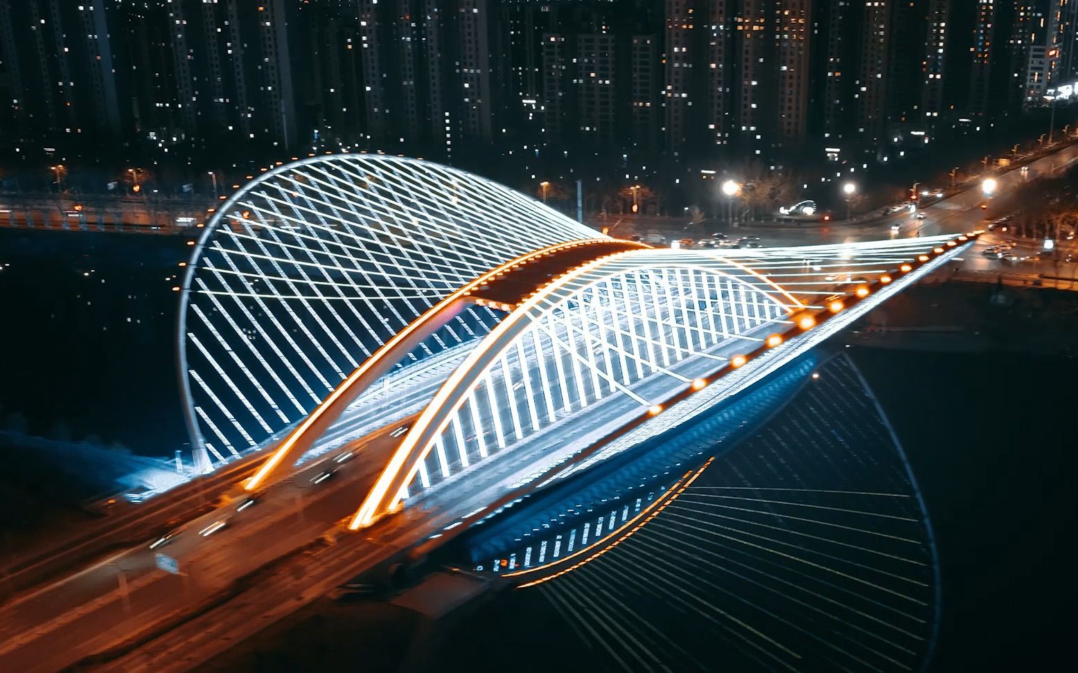 《银川》航拍延时日转夜