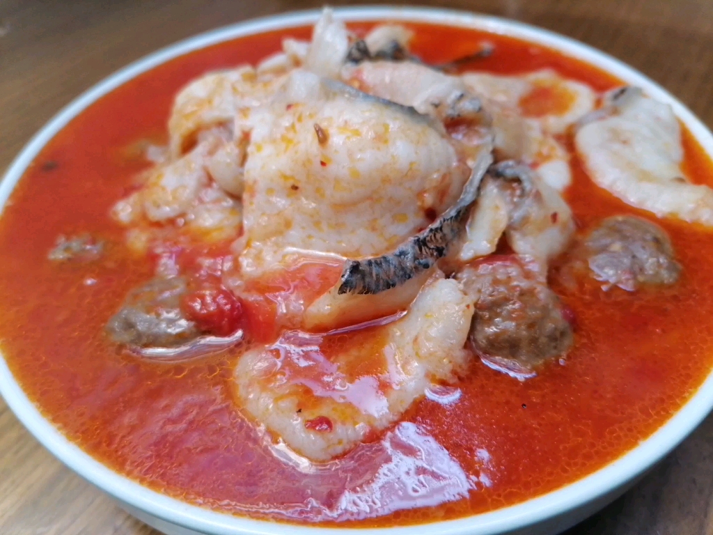 番茄浓汤黑鱼片