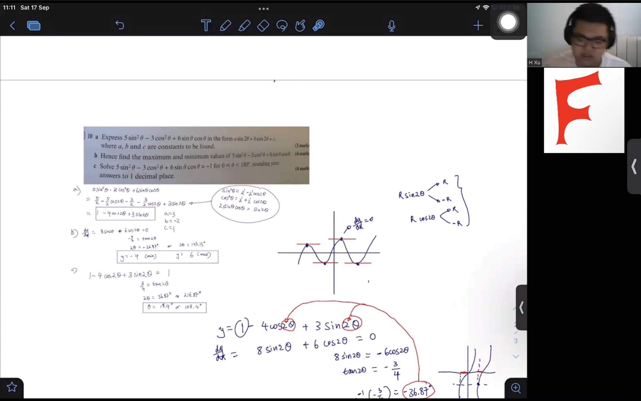 [图]英国女高中生数学水平如何？网课Edexcel ALevel 数学 第四十五节 trigonometry