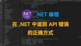 在.NET中返回API错误的正确方式