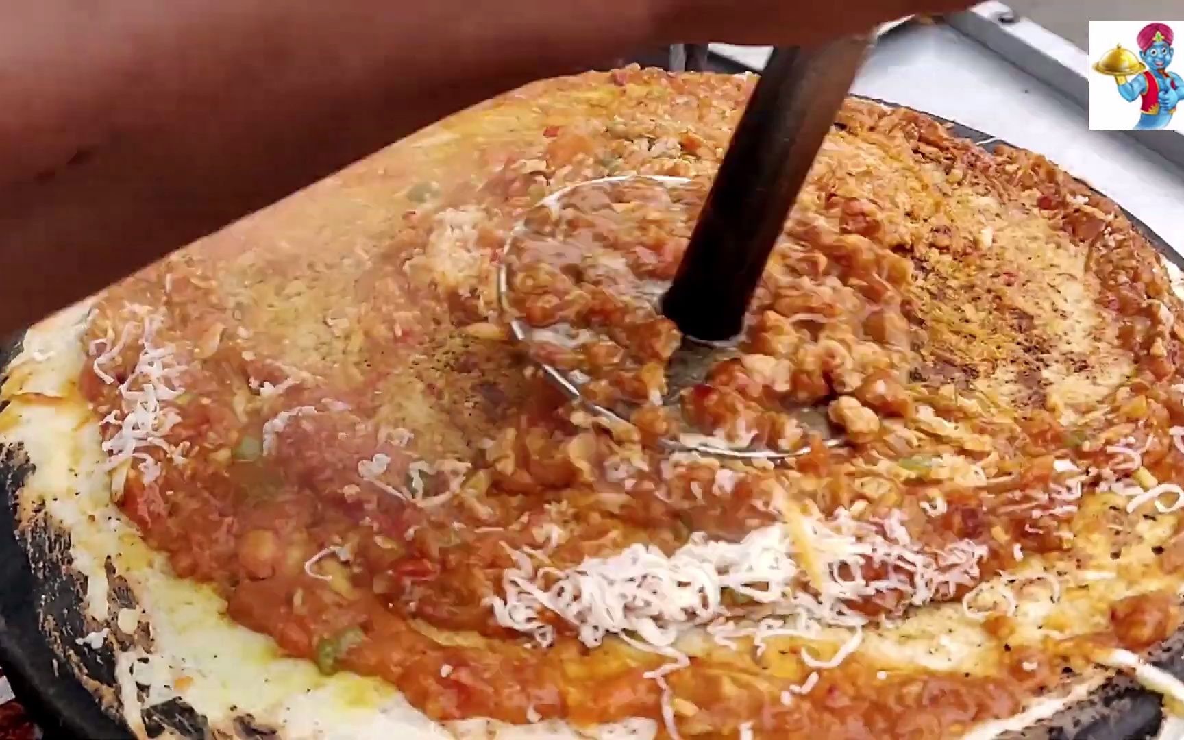 印度超重口手抓饼爆红街头看他们如何烹饪做成这样看着就饱了