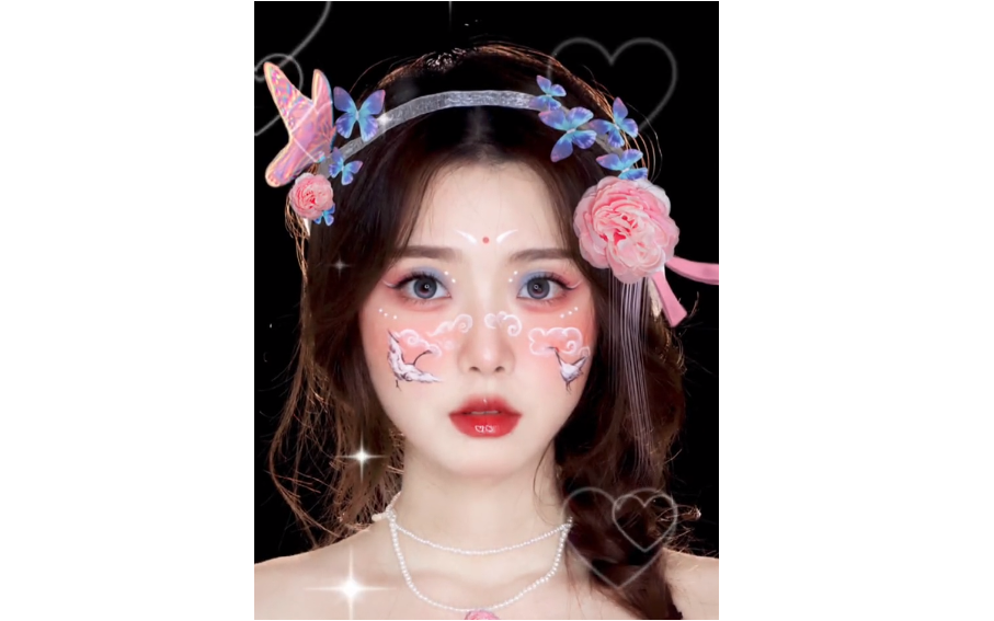 补交作业了,画中人仿妆,七夕玫瑰仙鹤妆