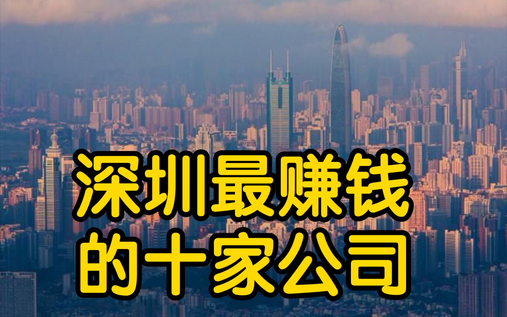 深圳最赚钱的十家公司!比亚迪垫底,华为腾讯上榜,冠军不变哔哩哔哩bilibili