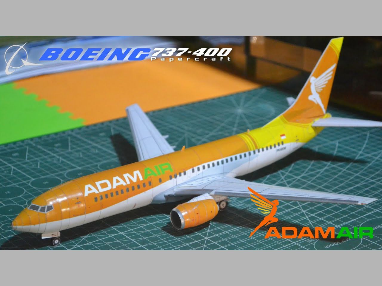 【搬运】波音737-400 纸模型制作adam air