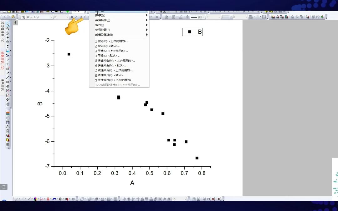 18秒学会Origin线性分布拟合操作!哔哩哔哩bilibili