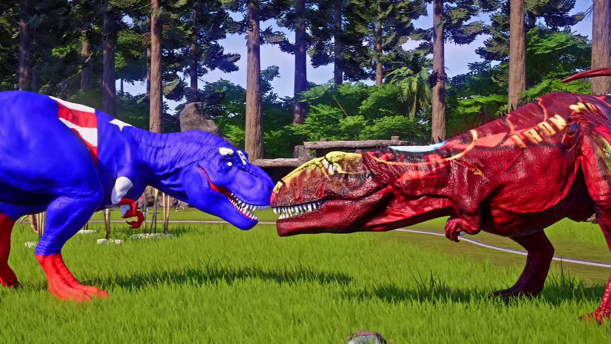 巨兽龙 vs 霸王龙,漫威模组 ~ 侏罗纪世界进化
