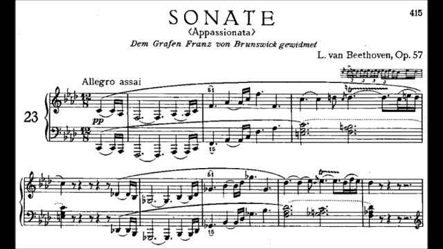 [图]贝多芬热情奏鸣曲Piano Sonata No. 23 "Appassionata", Op. 57 Performed by Emil Gilels